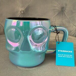 Starbucks DIA DE MUERTOS (Day of Dead) SKULL Ceramic Coffee Mug, 14 Oz